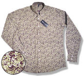 View Item Relco Floral Paisley Print Long Sleeve Button Down Shirt Burgundy Wine 